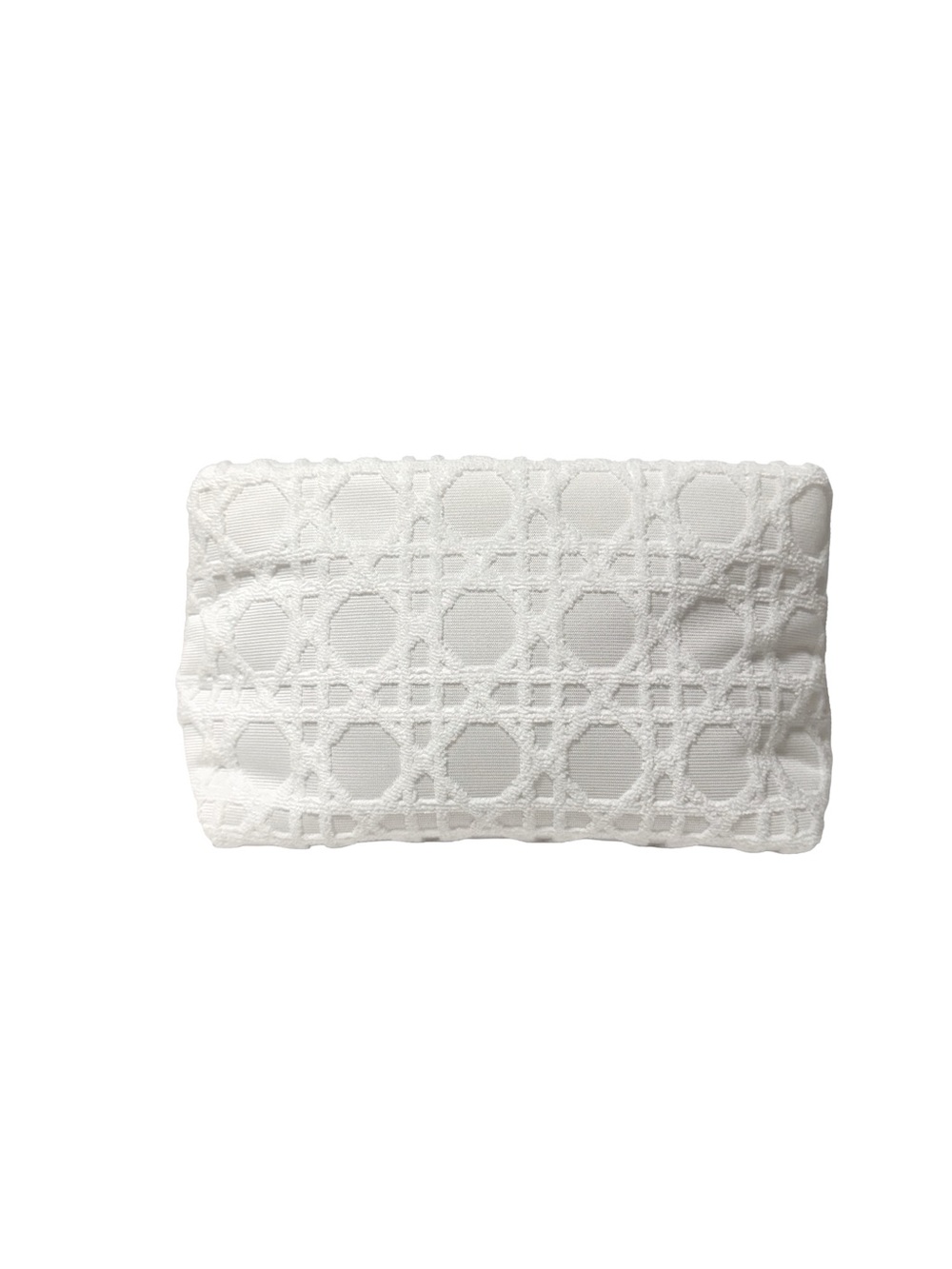 Dior White Embroidered Logo Cosmetic Bag Pouch - Picture 3 of 7